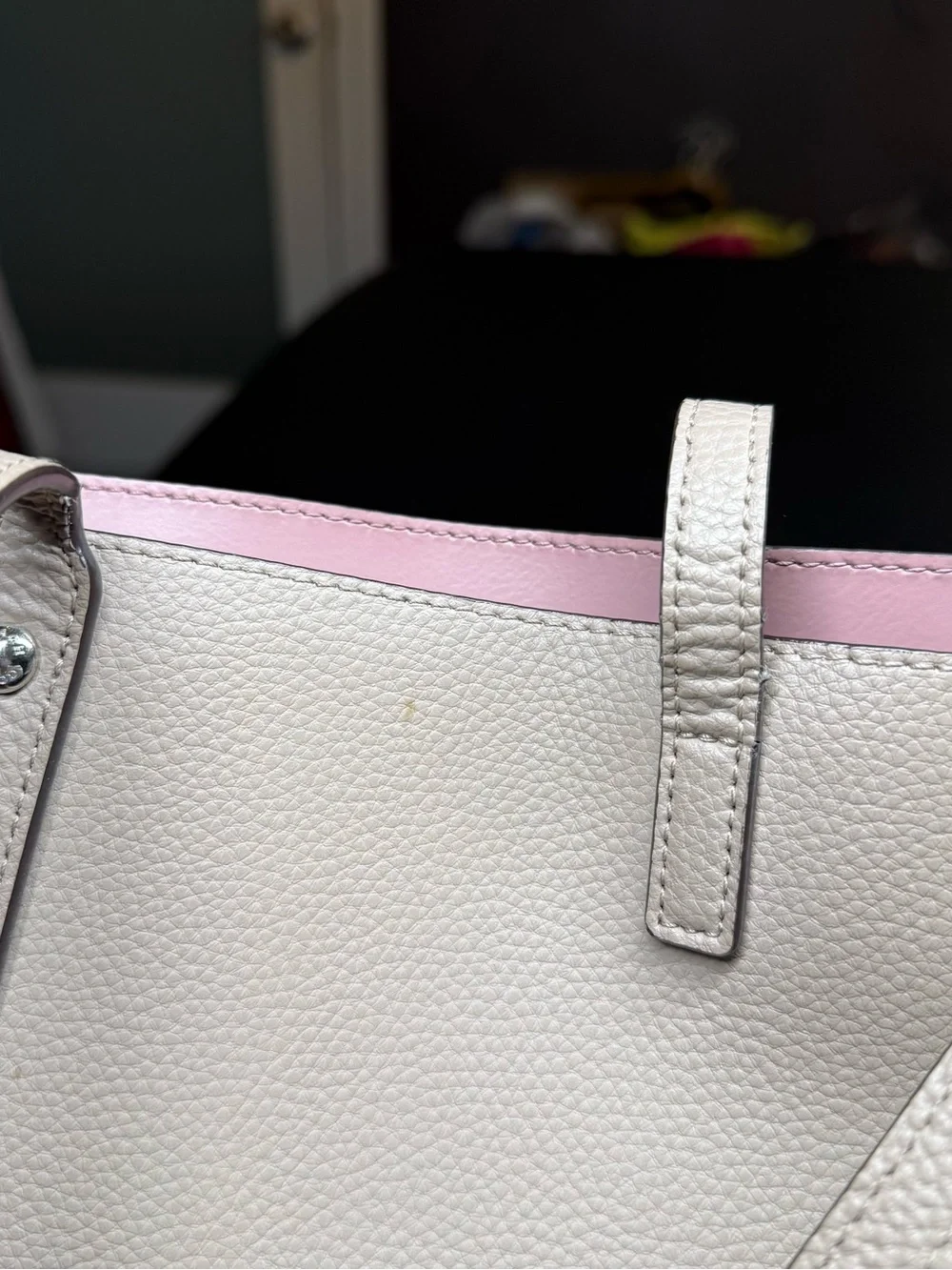 Coach Pebbled Leather Tote in Taupe